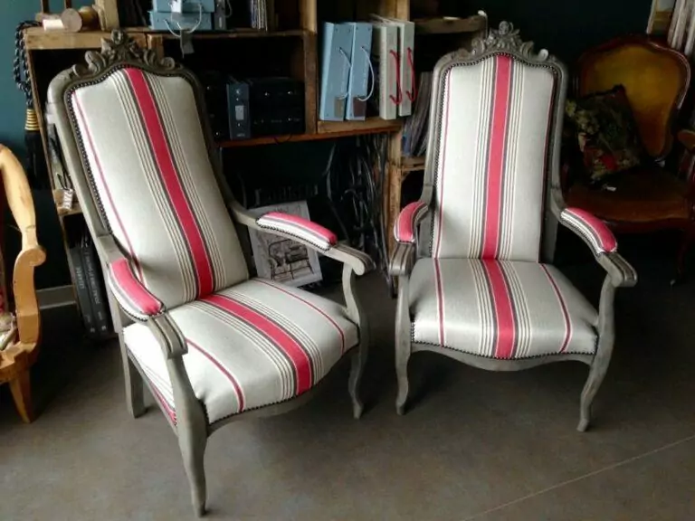 fauteuils Voltaire rayures